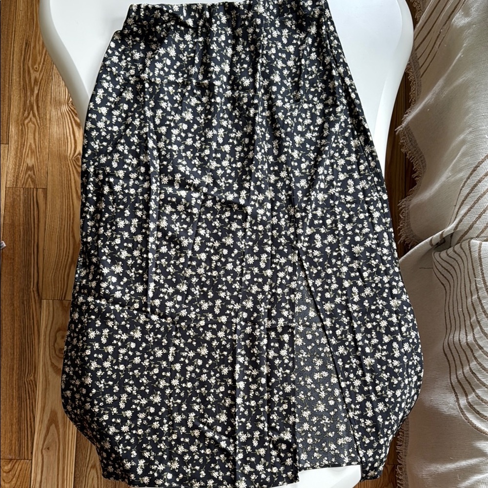 Floral Black Skirt